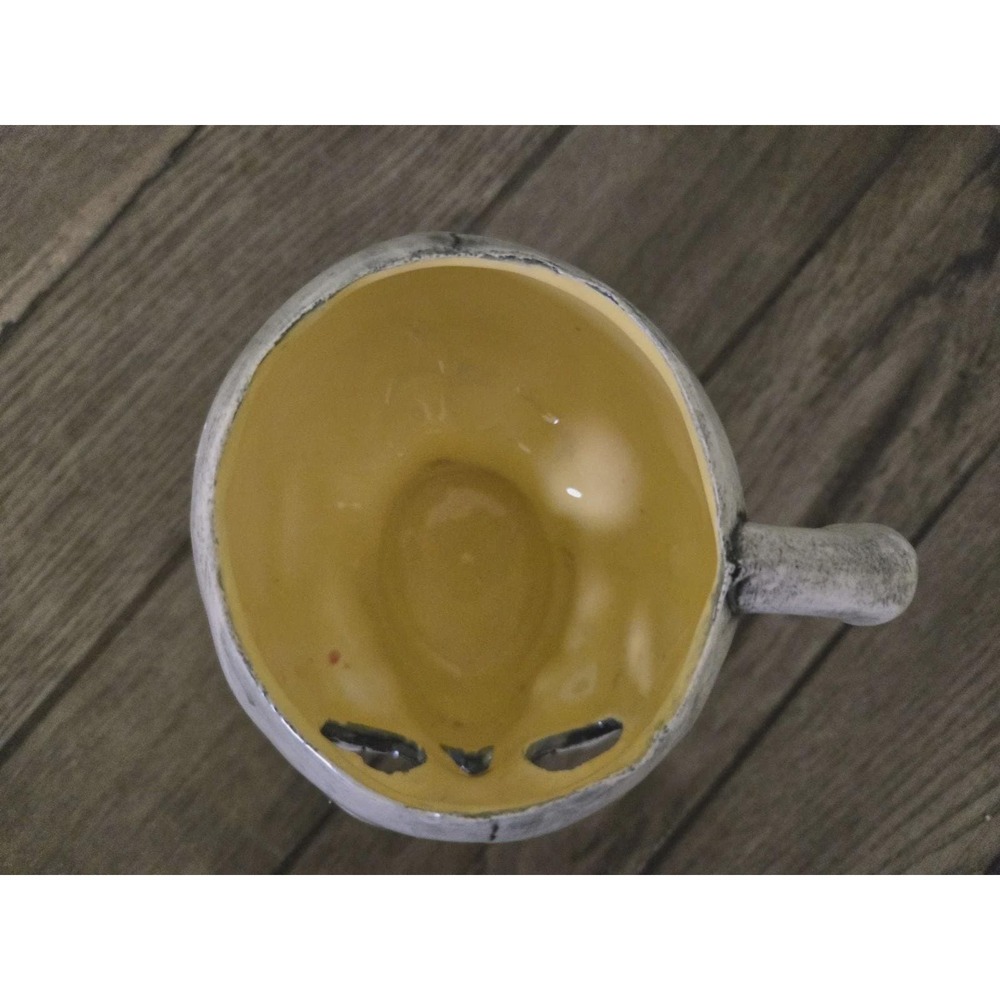Vintage Handthrown Ceramic Skull Mug Votive Candle Holder Spooky Halloween Decor - Picture 9 of 13